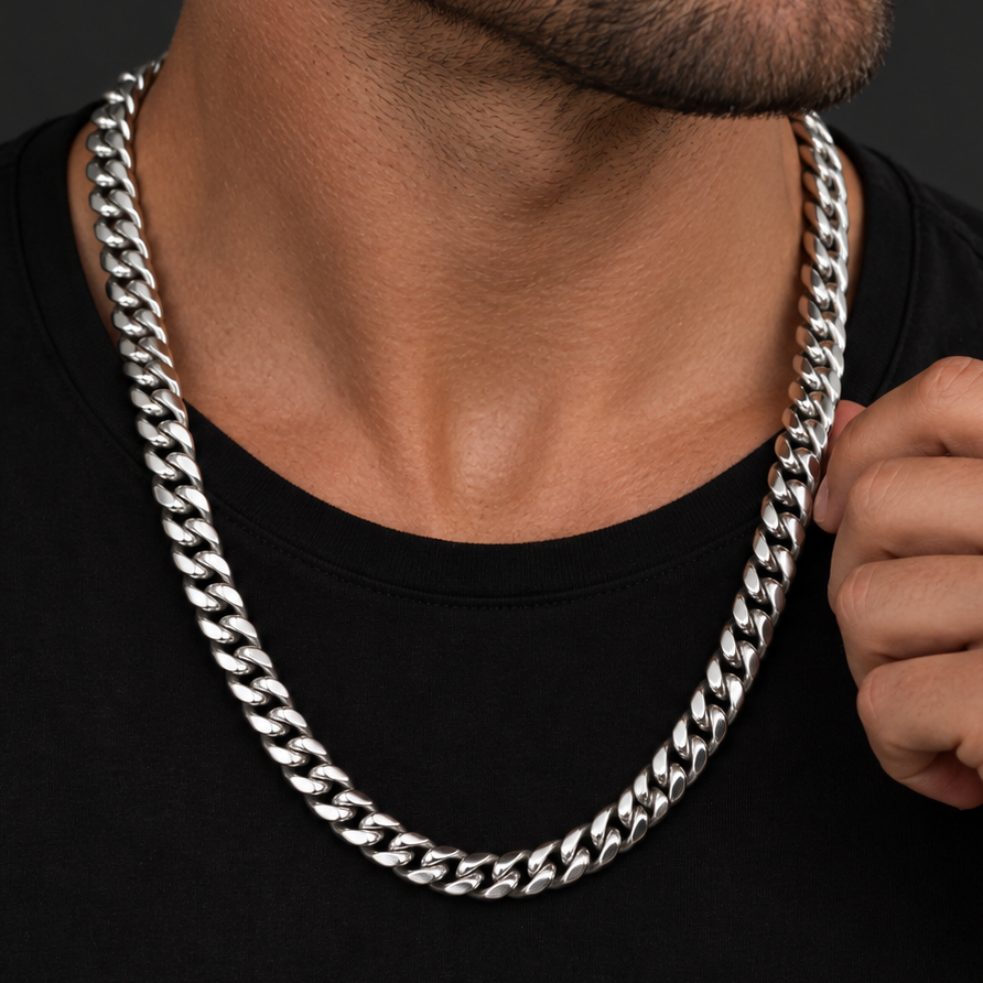 13.5MM STERLING SILVER REGULAR CURB CHAIN