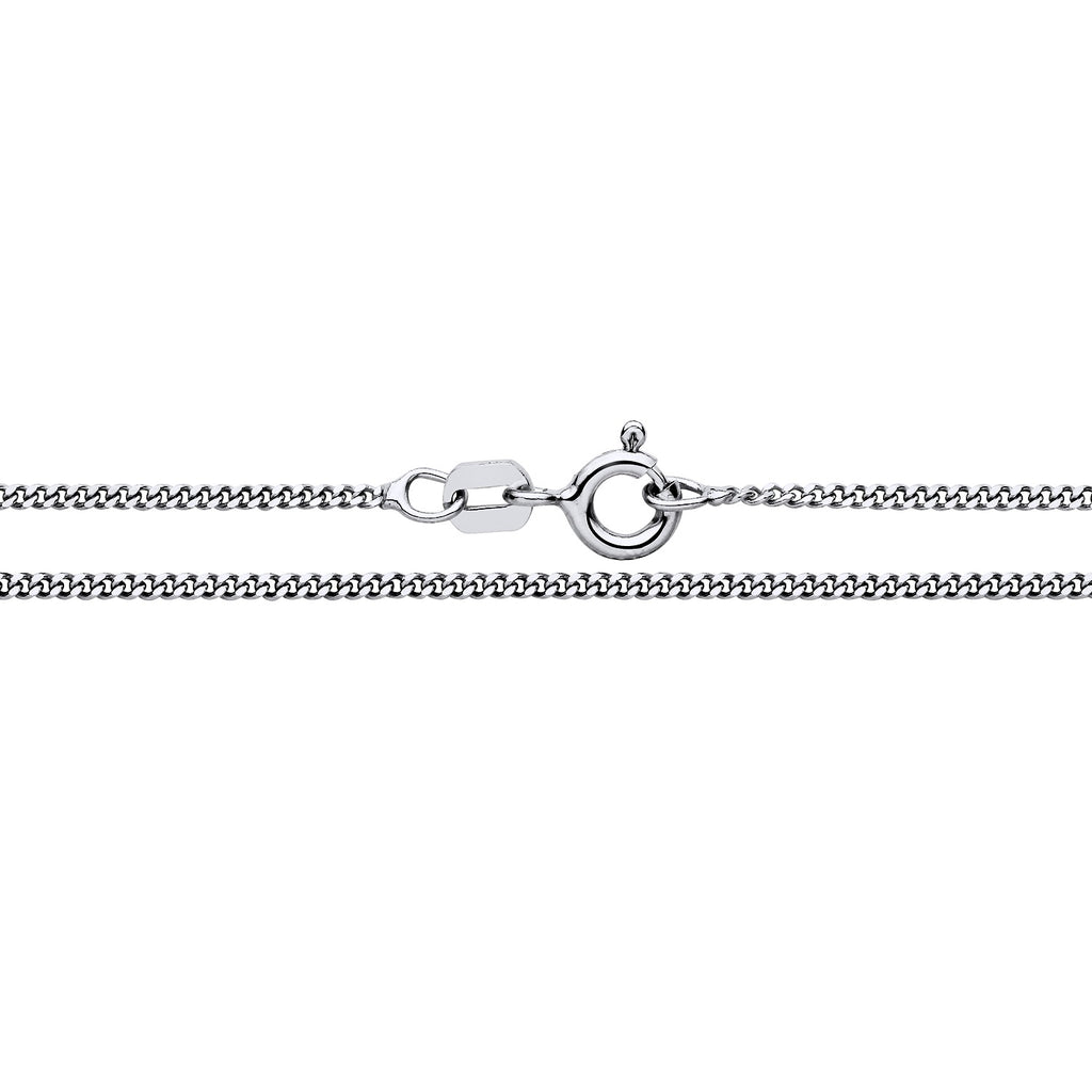 1.2mm RHODIUM PLATED STERLING SILVER CURB CHAIN