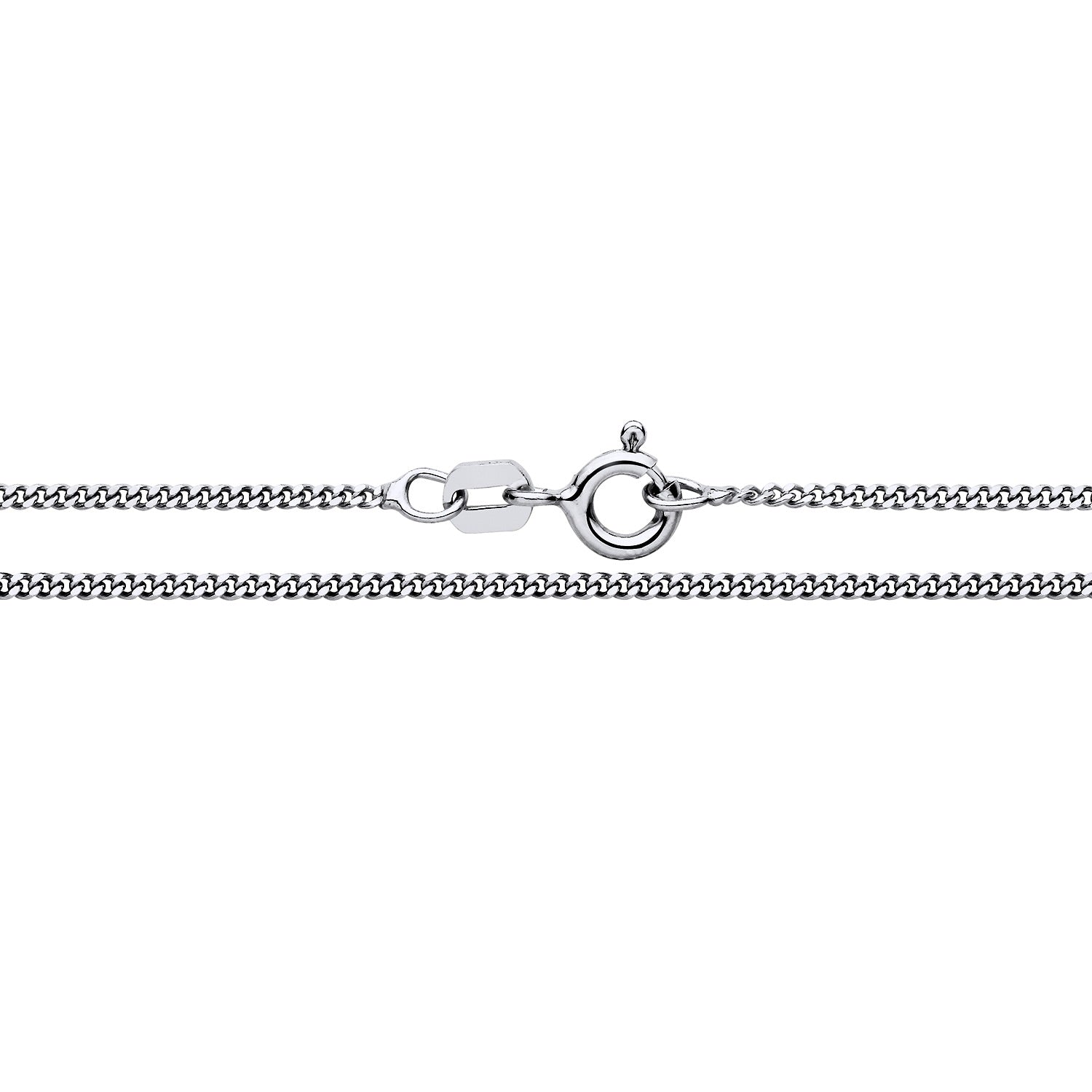 1.2mm RHODIUM PLATED STERLING SILVER CURB CHAIN