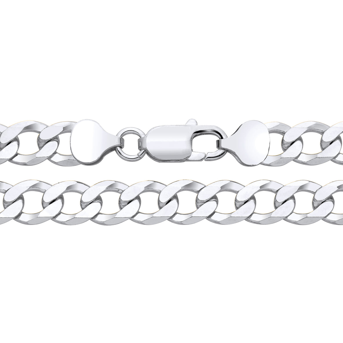 7.9MM STERLING SILVER FLAT CURB CHAIN