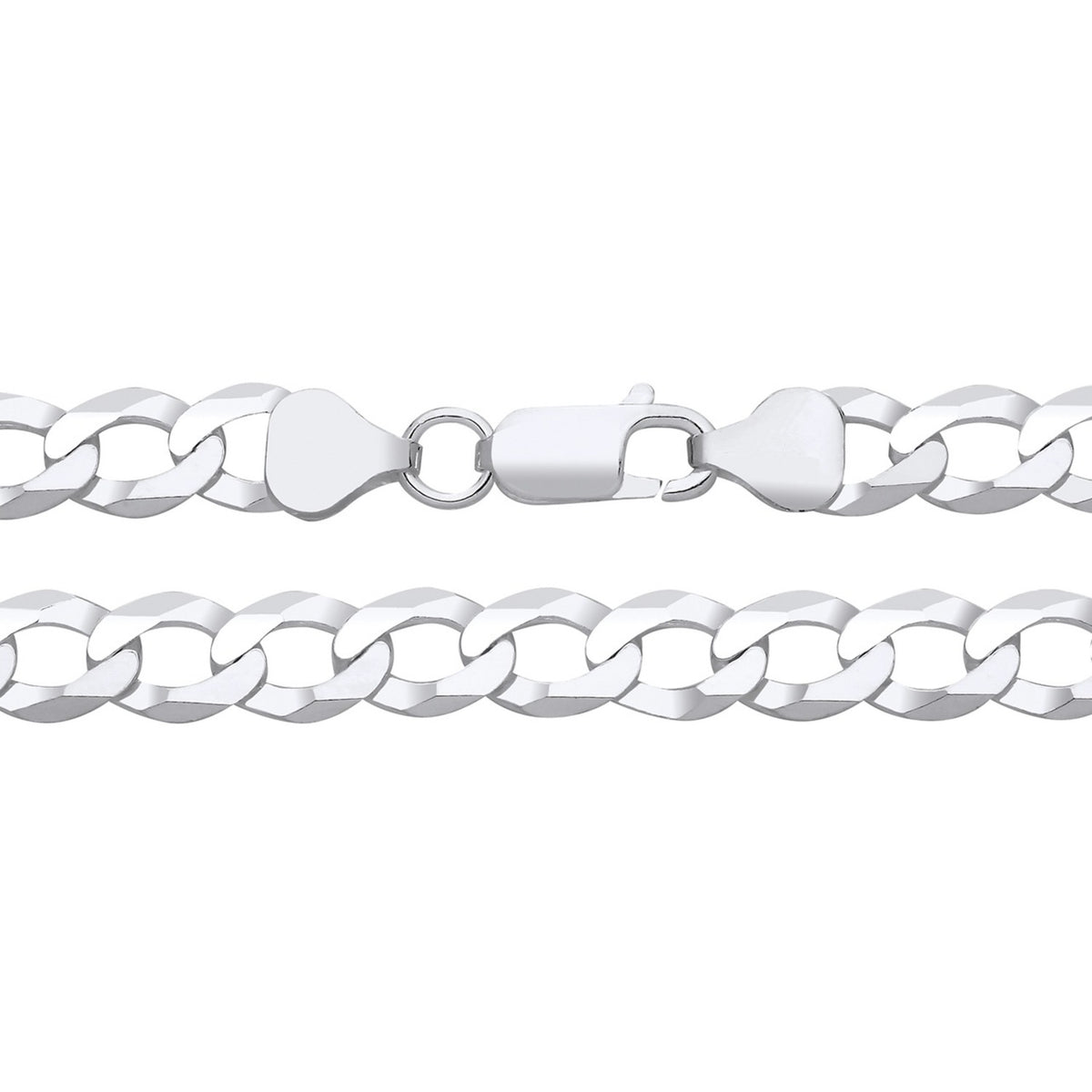 9.5MM STERLING SILVER FLAT CURB CHAIN