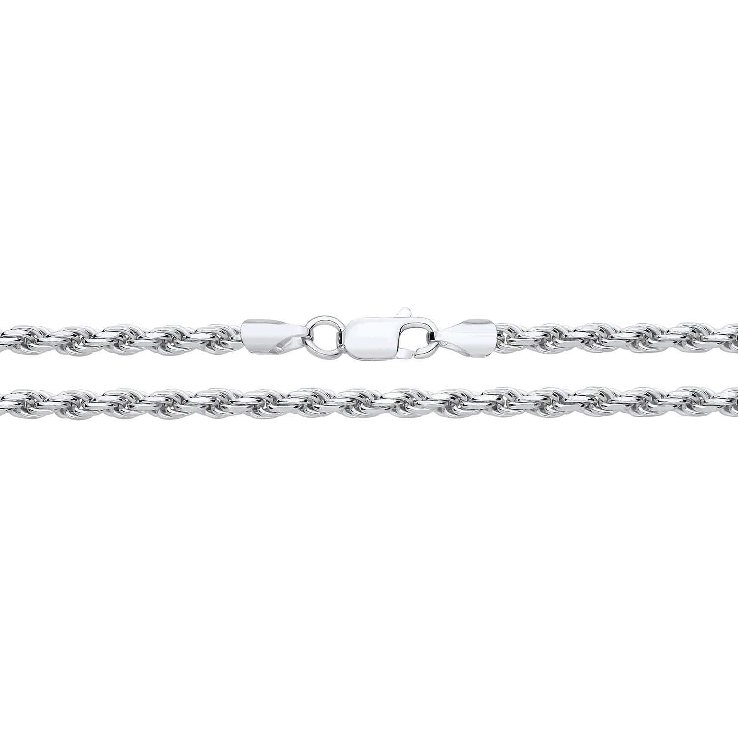 2.75MM STERLING SILVER DIAMOND CUT ROPE CHAIN