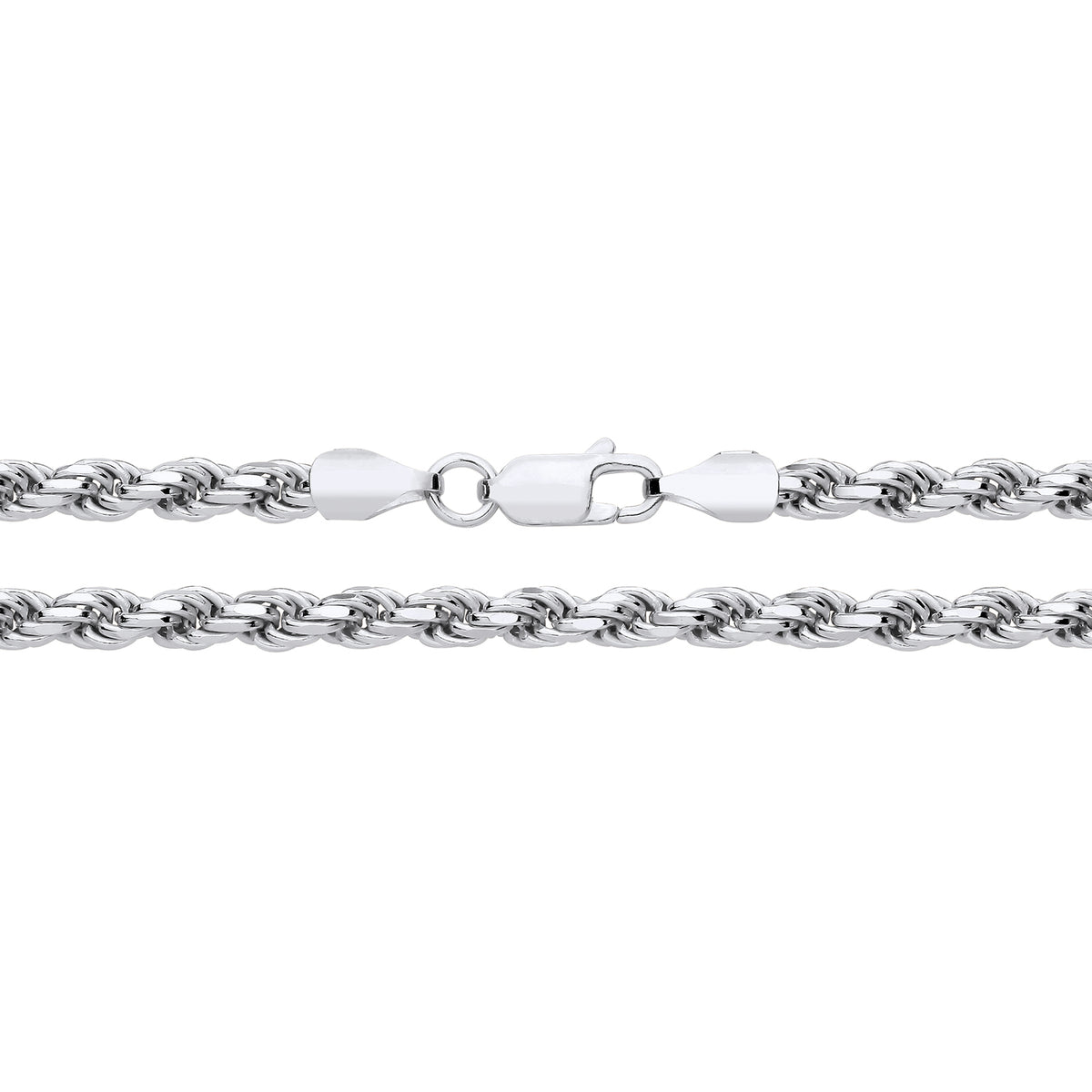 4MM STERLING SILVER DIAMOND CUT ROPE CHAIN