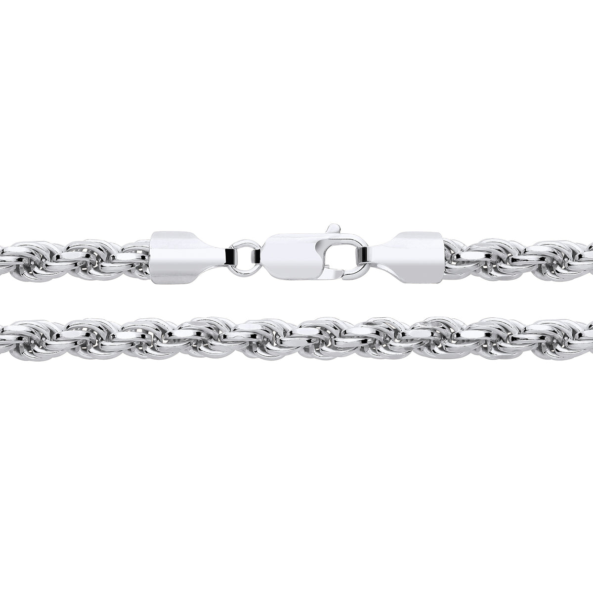 5MM STERLING SILVER DIAMOND CUT ROPE CHAIN