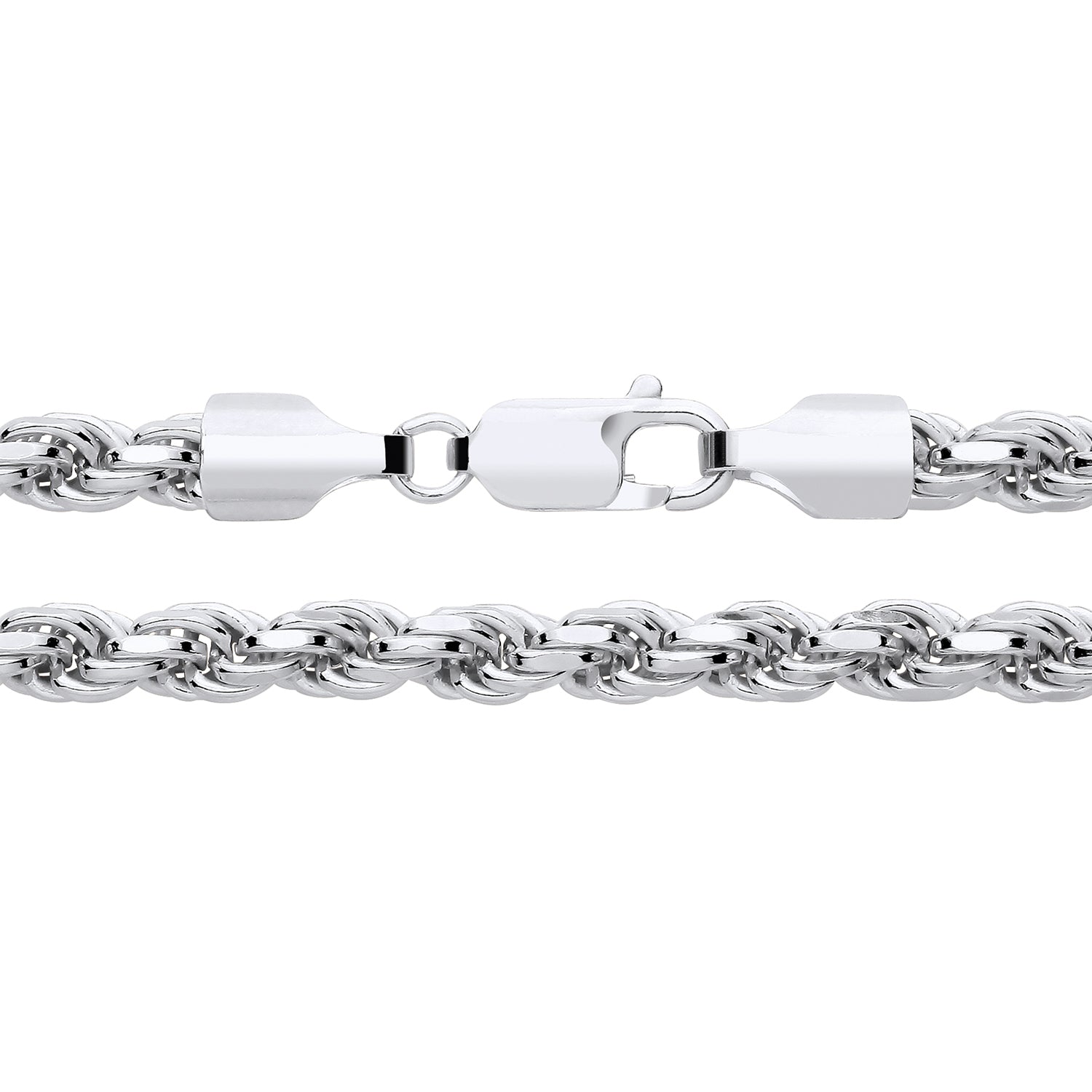 7.5MM STERLING SILVER DIAMOND CUT ROPE CHAIN