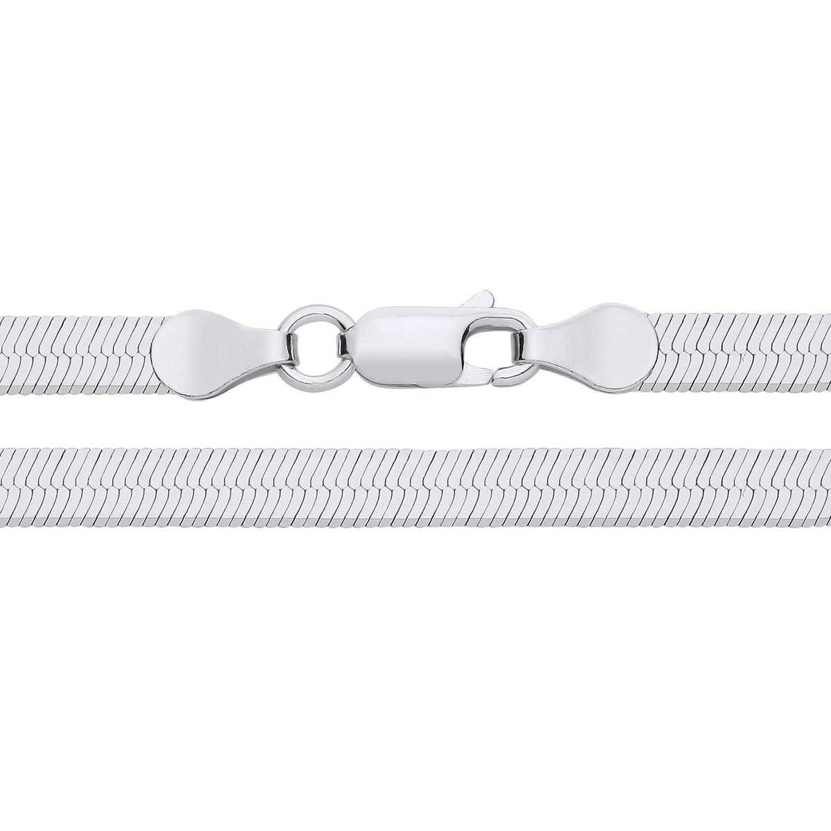 4.4MM STERLING SILVER HERRINGBONE CHAIN NECKLACE