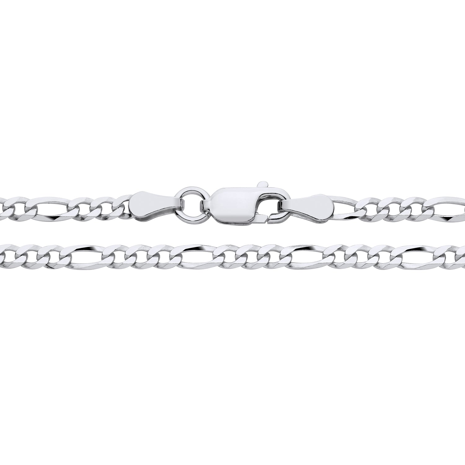 2.9MM STERLING SILVER FLAT FIGARO CHAIN