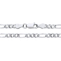 3.7MM STERLING SILVER PAVE FIGARO CHAIN