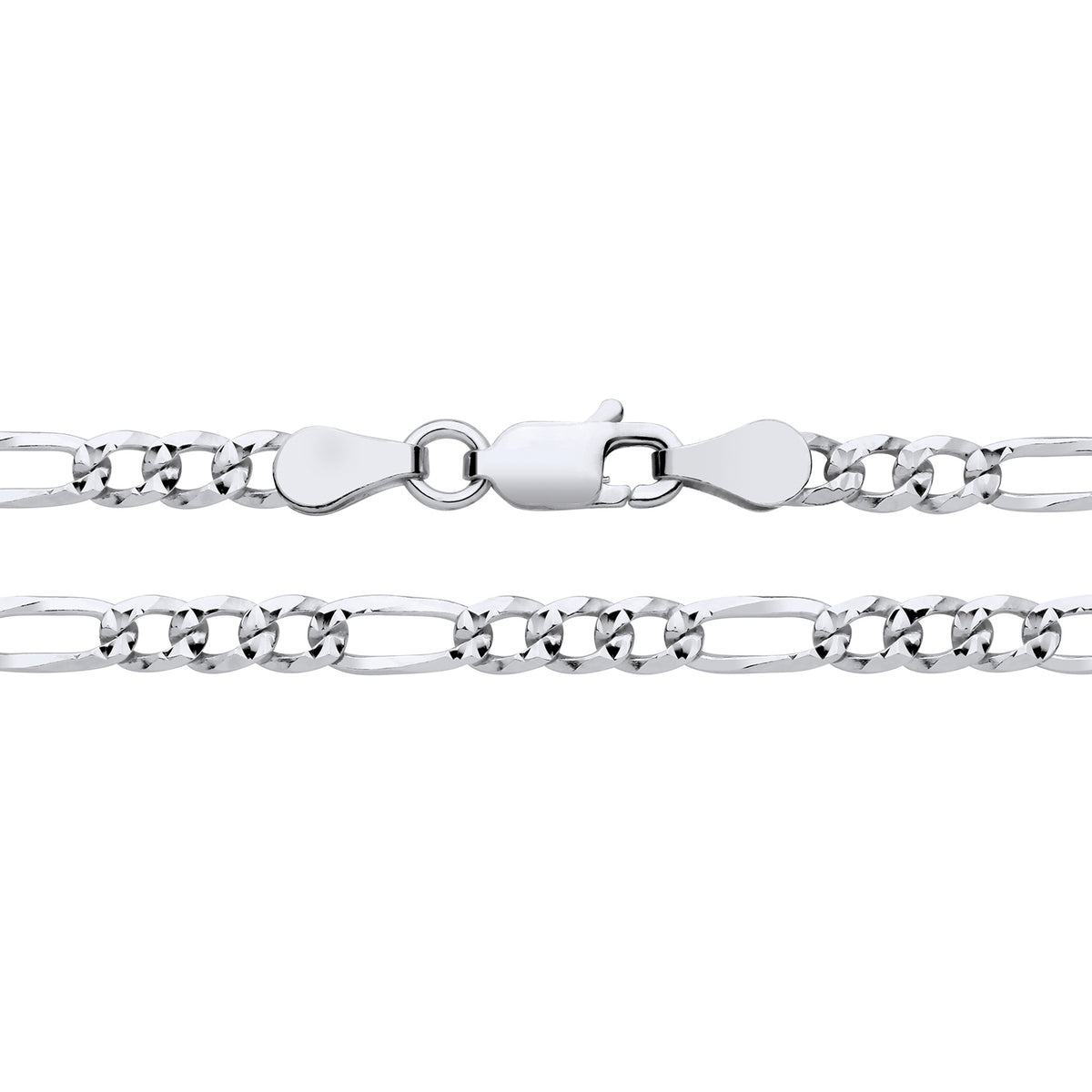 3.7MM STERLING SILVER PAVE FIGARO CHAIN