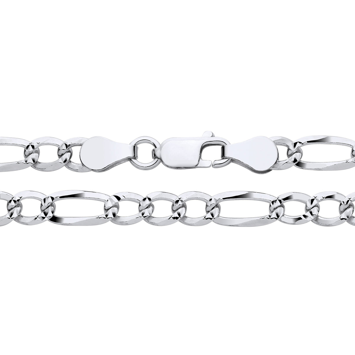 5MM STERLING SILVER PAVE FIGARO CHAIN