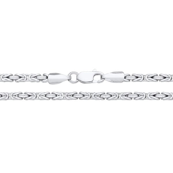 STERLING SILVER 2.5MM BYZANTINE CHAIN