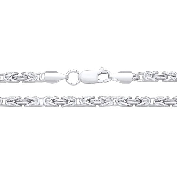 STERLING SILVER 3.4MM BYZANTINE CHAIN