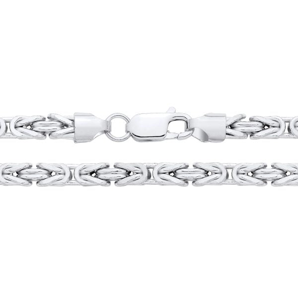 STERLING SILVER 4.2MM BYZANTINE CHAIN