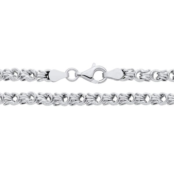 STERLING SILVER 4MM SQUARE ROSETTA CHAIN