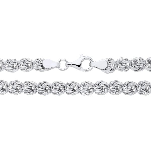 STERLING SILVER 5.5MM FLAT ROSETTA CHAIN
