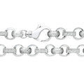 STERLING SILVER 12.5MM CUBIC ZIRCONIA BELCHER CHAIN