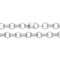 STERLING SILVER 9.5MM PATTERNED OVAL BELCHER CHAIN