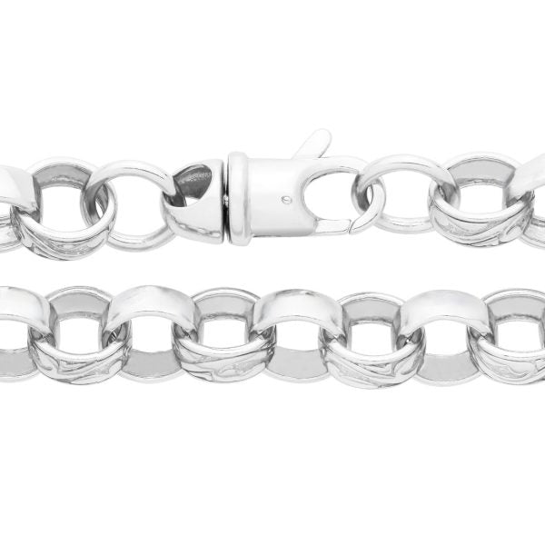 STERLING SILVER 12.5MM PATTERNED BELCHER