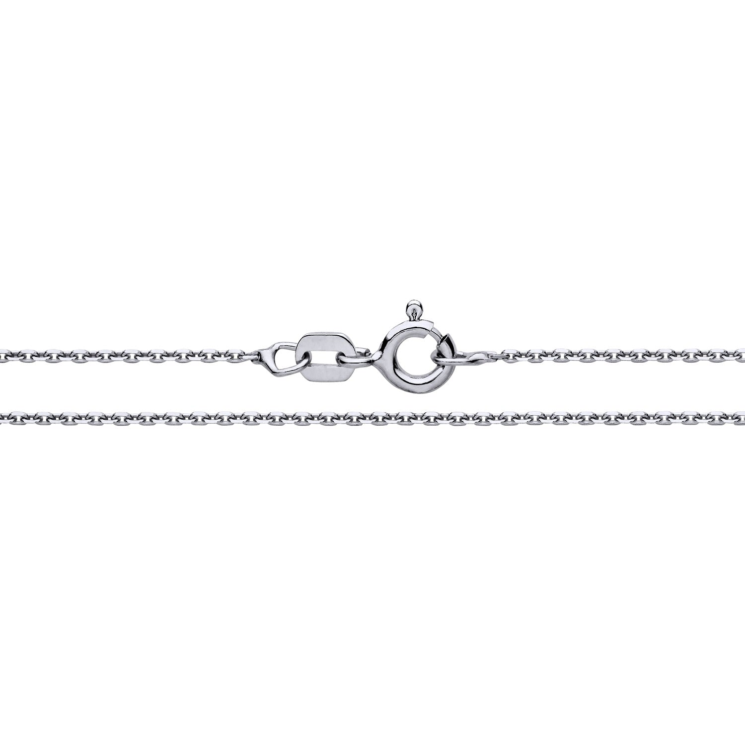 1MM RHODIUM PLATED STERLING SILVER D/C ROLO CHAIN 16 2 INCH