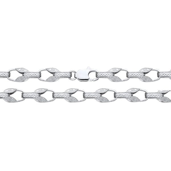STERLING SILVER 8MM PATTERNED TULIP CHAIN