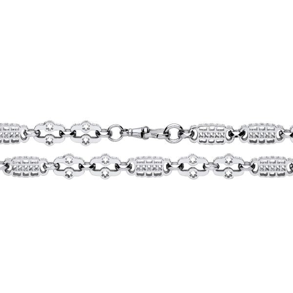 STERLING SILVER 8.25MM STAR & BAR CHAIN