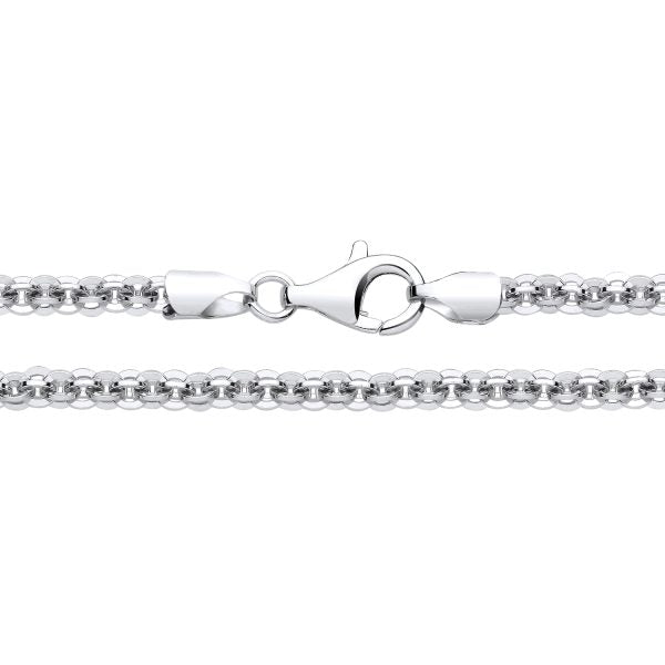 3.75MM RHODIUM PLATED STERLING SILVER VORTEX CHAIN