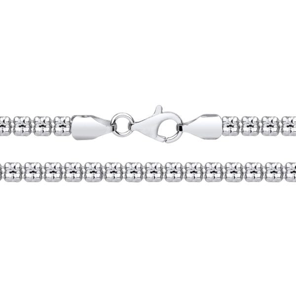 4MM RHODIUM PLATED STERLING SILVER PYRAMID ICE CHAIN