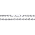 4.3MM STERLING SILVER HOLLOW ROPE CHAIN