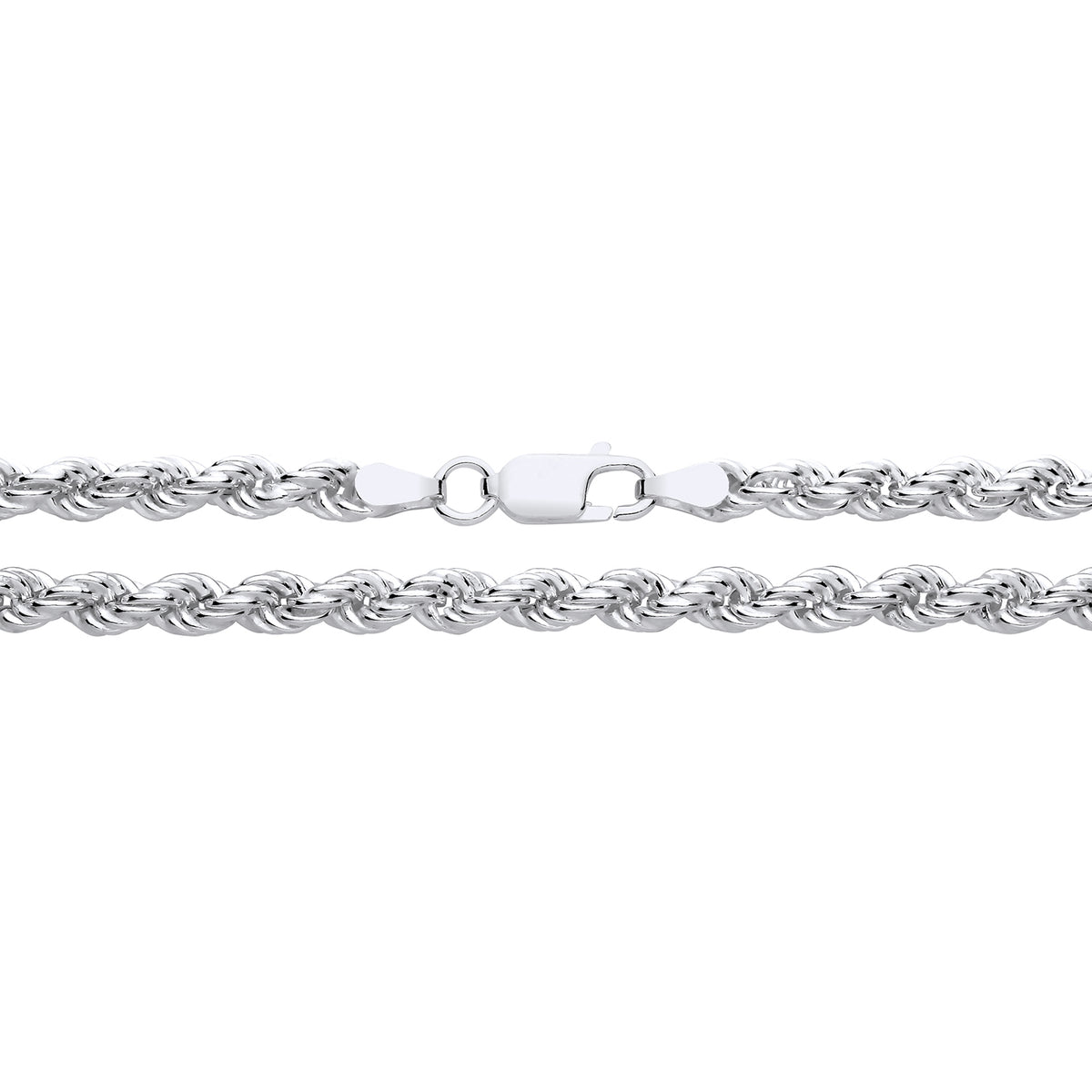 4.3MM STERLING SILVER HOLLOW ROPE CHAIN