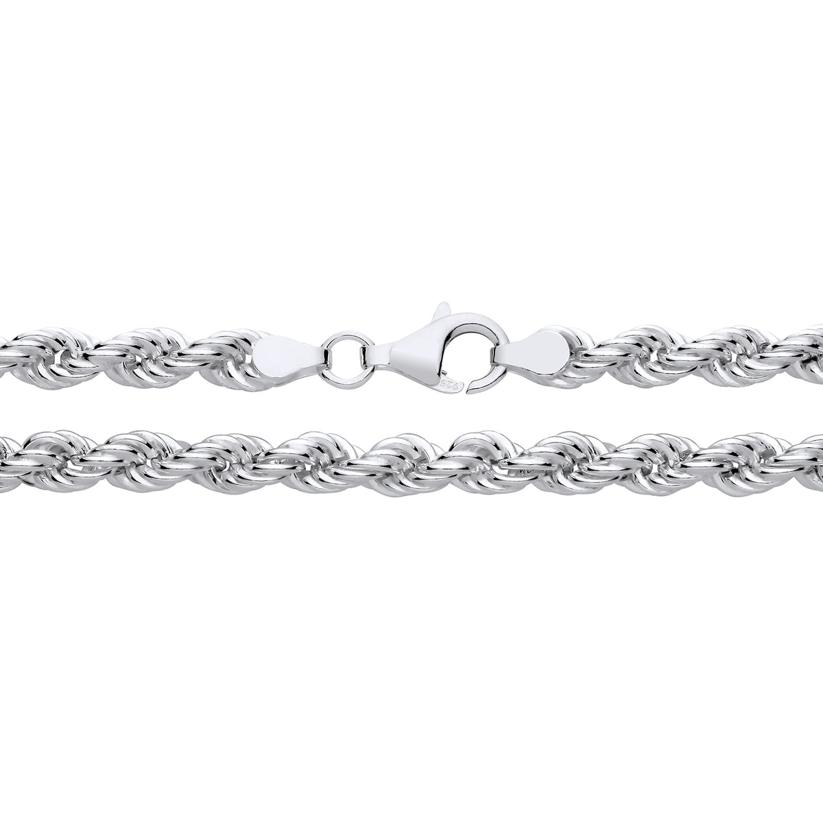 5.5MM STERLING SILVER HOLLOW ROPE CHAIN