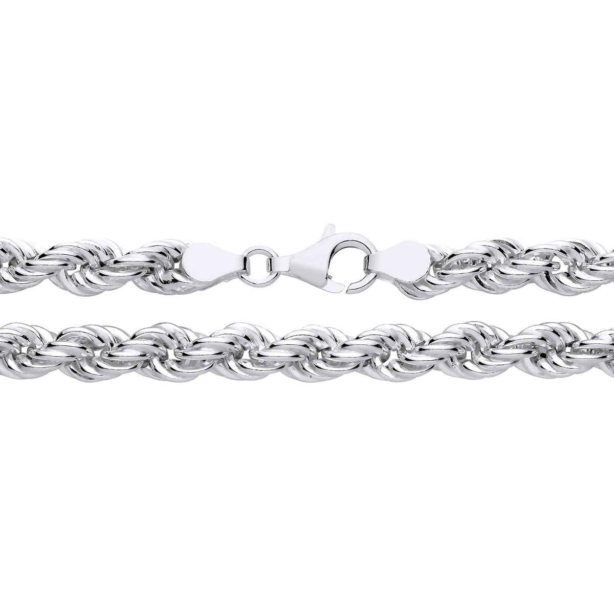 6.7MM STERLING SILVER HOLLOW ROPE CHAIN