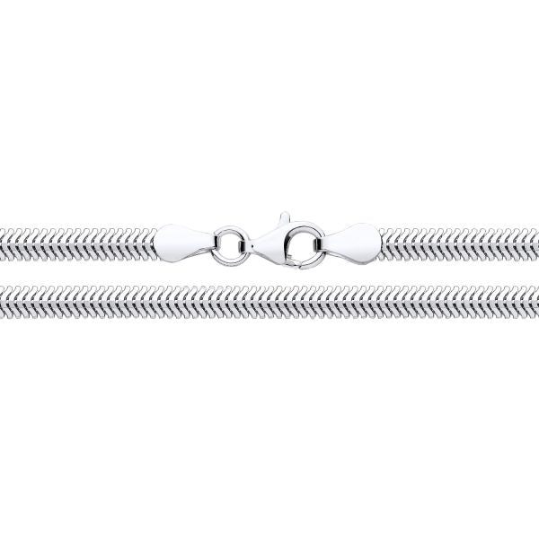 STERLING SILVER 3.4MM DRAGON TAIL FLAT SNAKE CHAIN