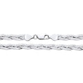 RHODIUM PLATED STERLING SILVER BRAIDED 3 LINE CHAIN 5.5MM