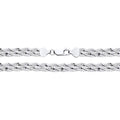RHODIUM PLATED STERLING SILVER BRAIDED 5 LINE CHAIN