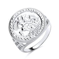 STERLING SILVER ST GEORGE COIN RING