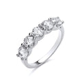 STERLING SILVER ETERNITY 5 STONE CZ RING