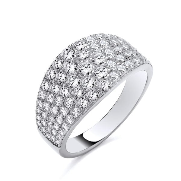 STERLING SILVER CHUNKY PAVE CZ RING