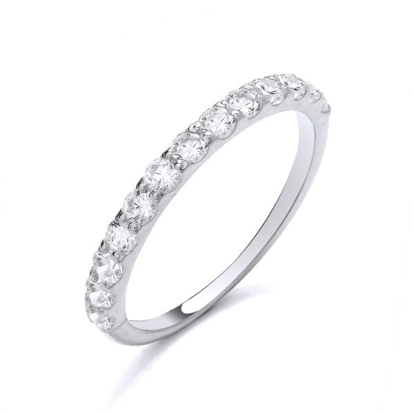 STERLING SILVER ETERNITY BAND CZ RING