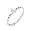 STERLING SILVER FRESHWATER PEARL SOLITAIRE RING