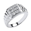 STERLING SILVER MEN’S NATURAL DIAMOND RING