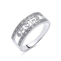 STERLING SILVER NATURAL DIAMOND MUM RING