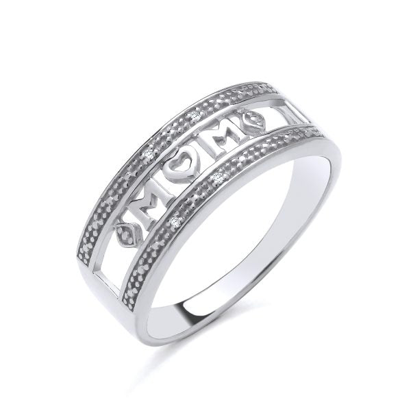 STERLING SILVER NATURAL DIAMOND MUM RING