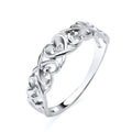 STERLING SILVER NATURAL DIAMOND CELTIC HEART RING