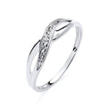 STERLING SILVER NATURAL DIAMOND CROSSOVER ETERNITY RING