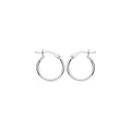 STERLING SILVER 14MM HOOP EARRINGS