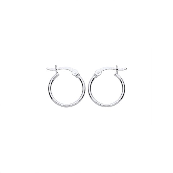STERLING SILVER 14MM HOOP EARRINGS