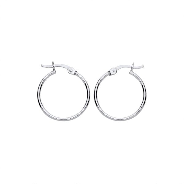 STERLING SILVER 18MM HOOP EARRINGS