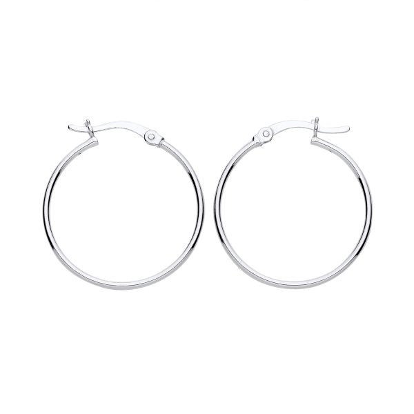 STERLING SILVER 25MM HOOP EARRINGS