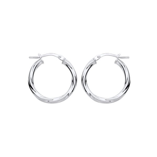 STERLING SILVER 20MM TWIST HOOP EARRINGS