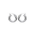 STERLING SILVER 18MM CHUNKY TWISTED HOOP EARRINGS